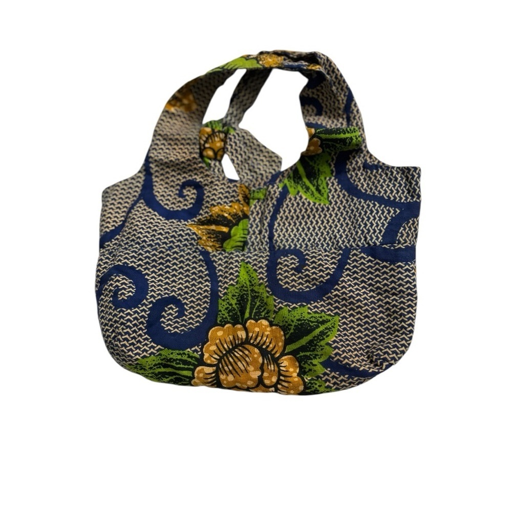 Tote Bag. Handbag, Shoulder bag, Fabric bag. African Print/Pattern. Blue, Green